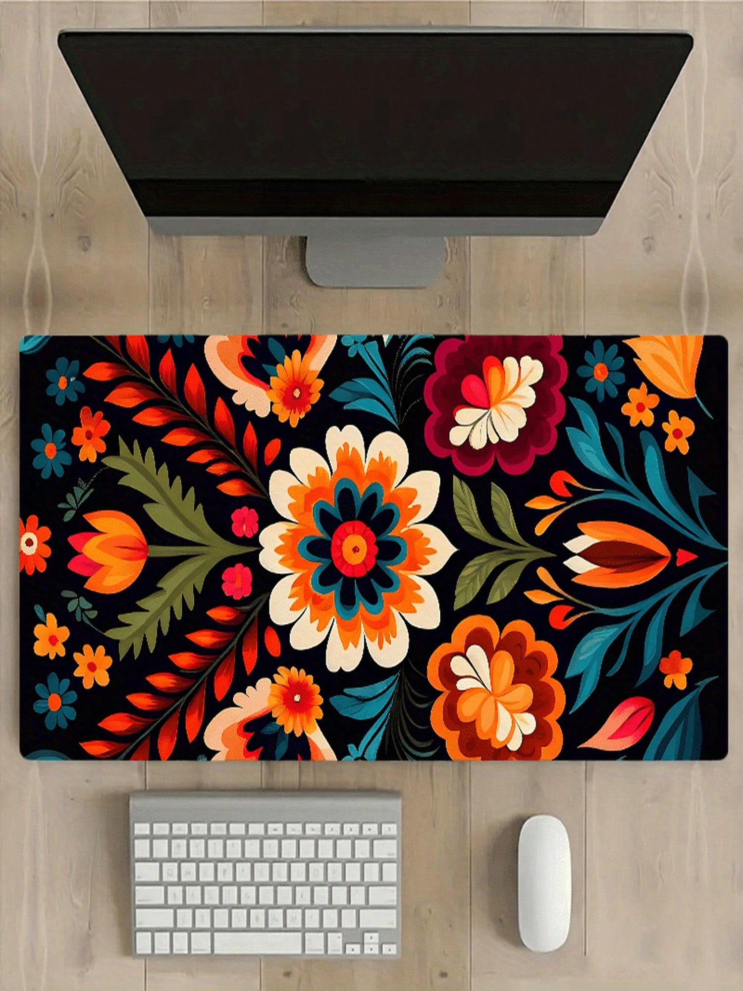 Gaming Accessories Officeworks - Floral Bohemian Style Desk Mat -