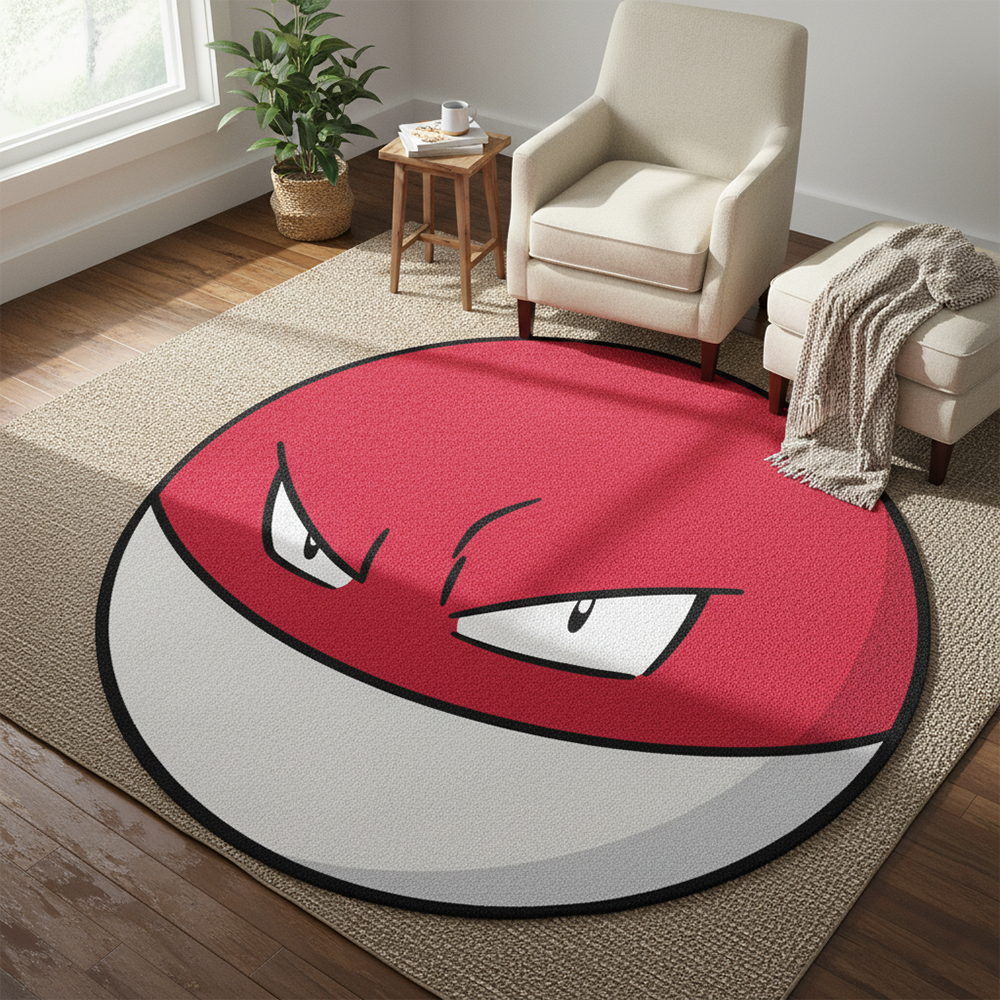 Gaming Accessories For Kids - Pokemon Voltorb Anime Area Rug -