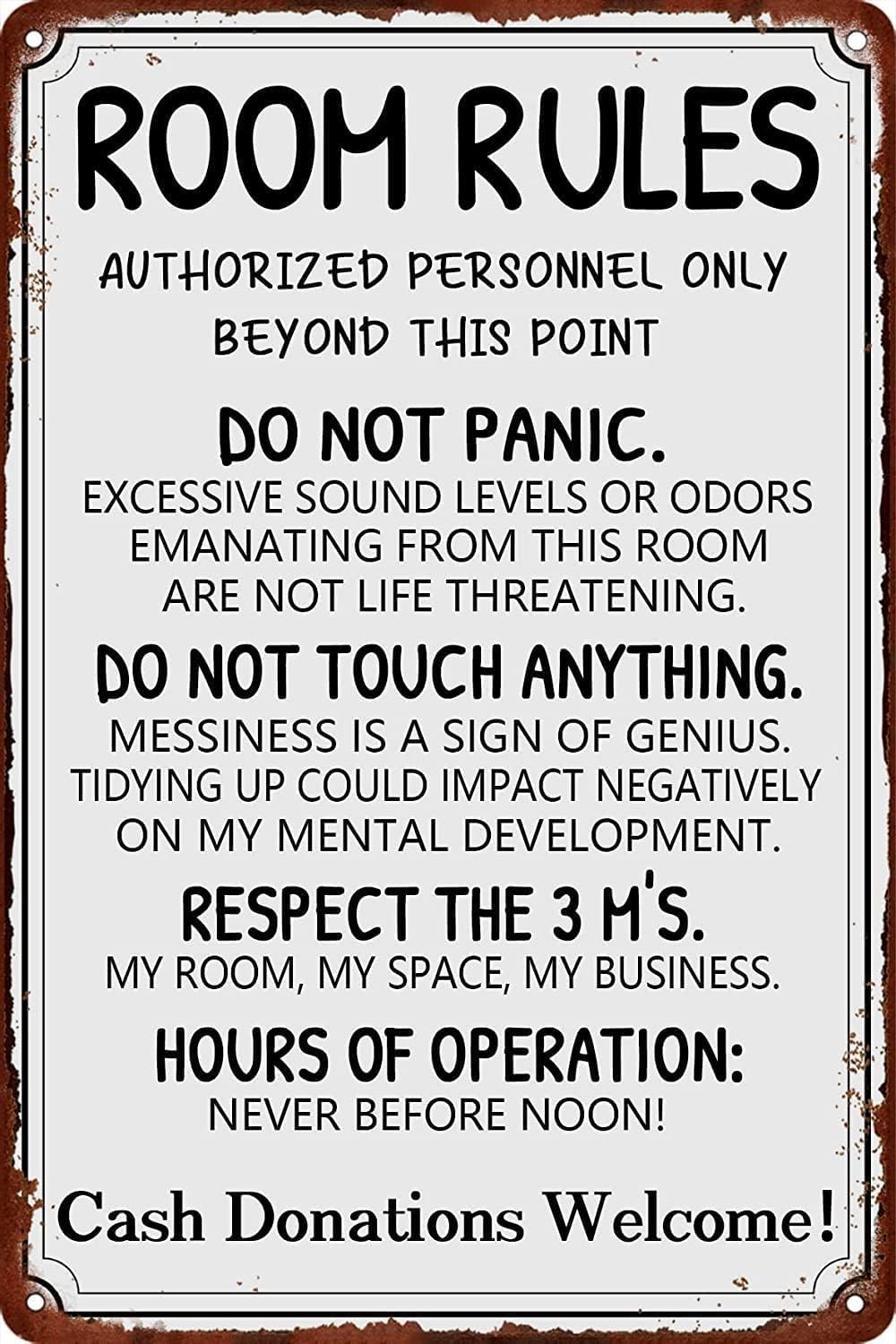 Funny Room Rules Metal Tin Sig - Gaming Accessories review and price